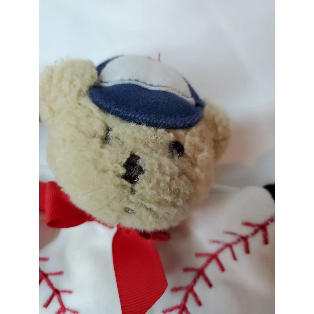 Bearington Baby Baseball Teddy Bear Wee Lil‎ Slugger Lovey Security Blanket Knot